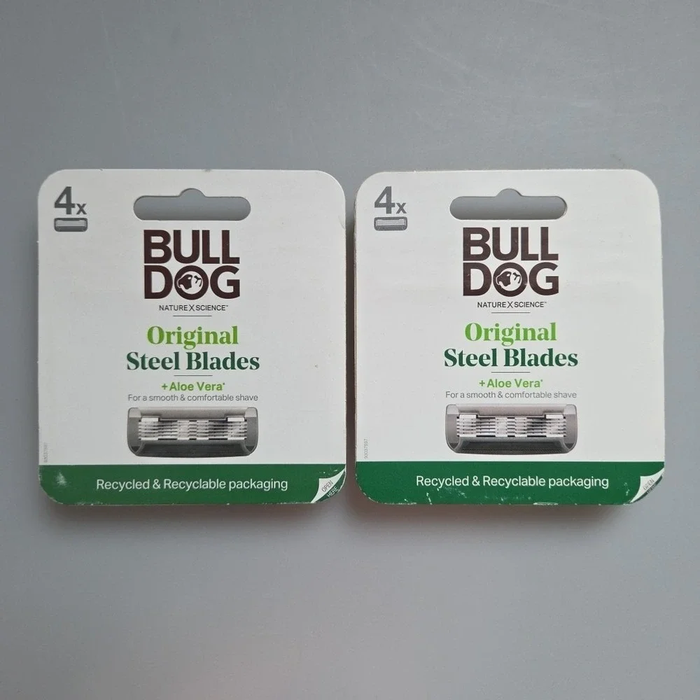 Bulldog Original Steel Blades 4ct Aloe Vera 2‎ Pack New